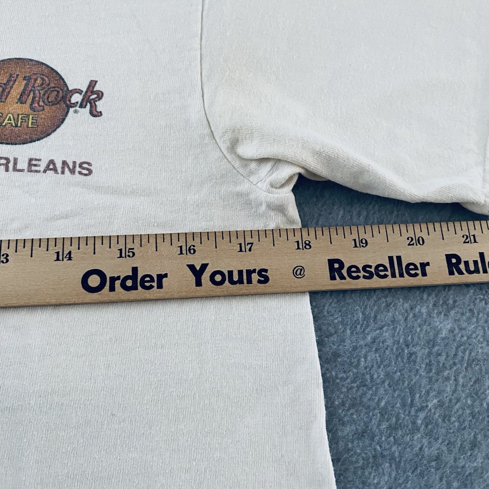 Hard Rock Cafe New Orleans Shirt Adult‎ Small Off White Vtg Y2k Double Sided Tee - Picture 12 of 16